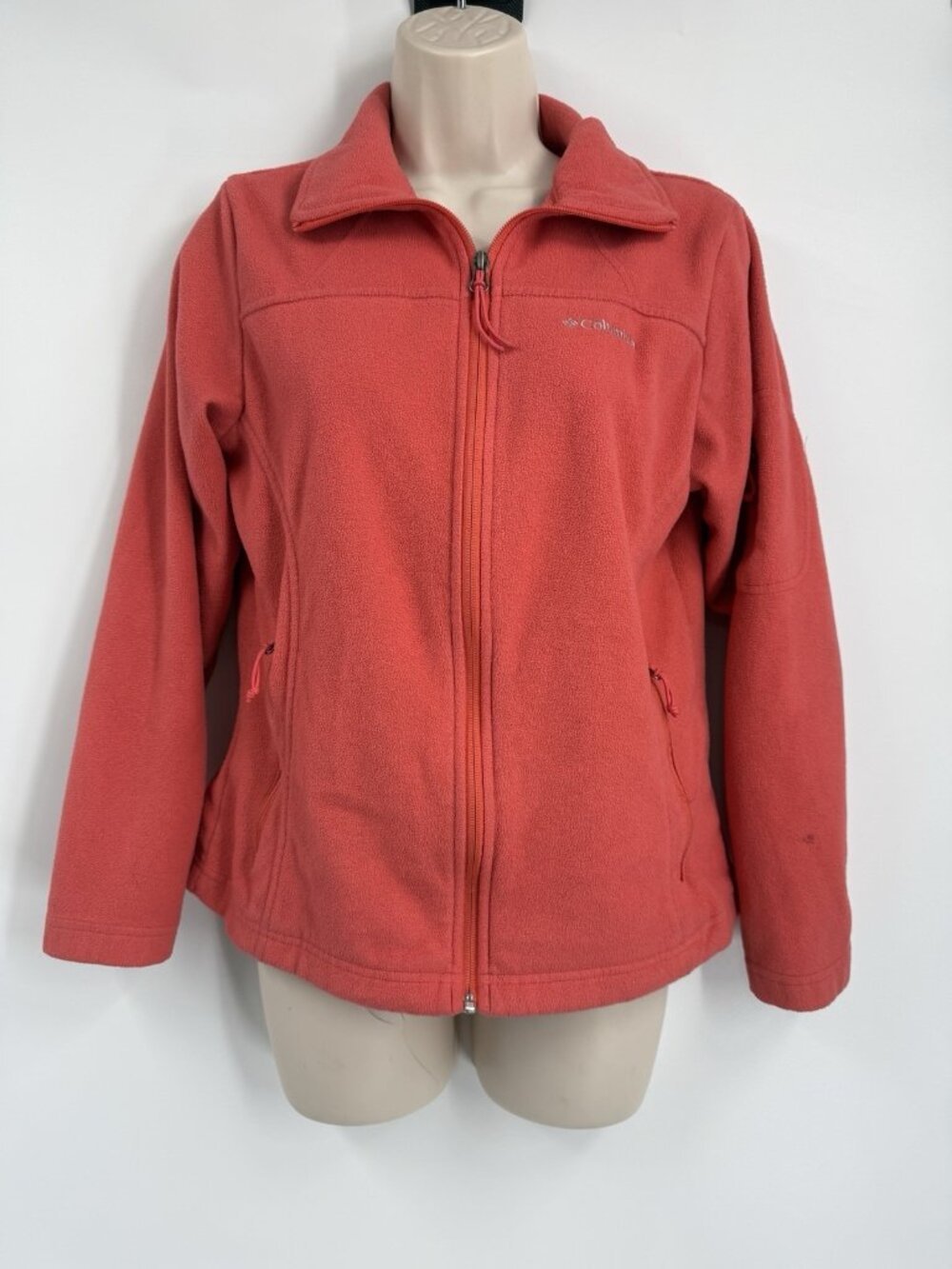 Women’s Columbia Fleece Zip Up Sweater Coral Pink Size Small